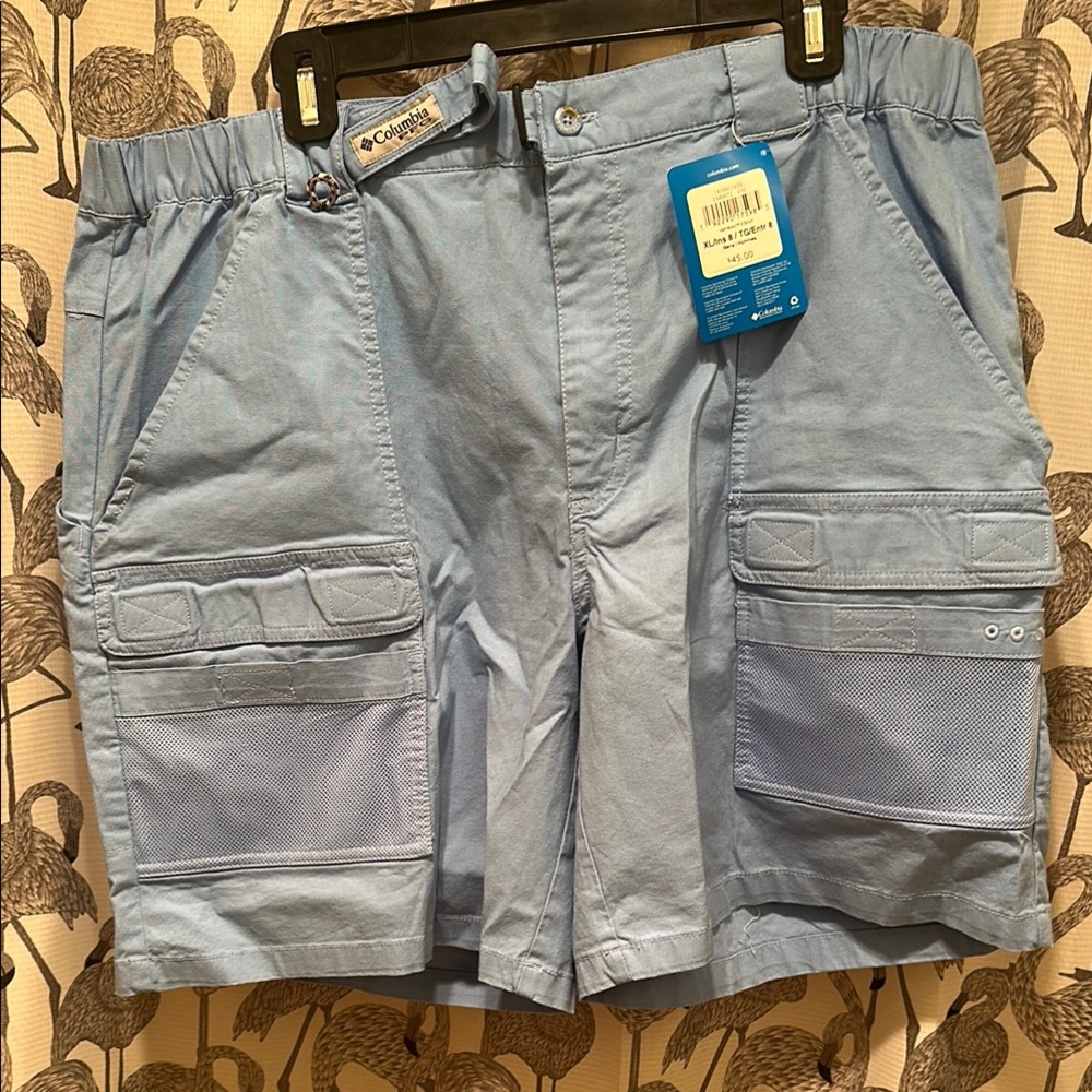 Columbia Blue Cargo Shorts with Relaxed Fit